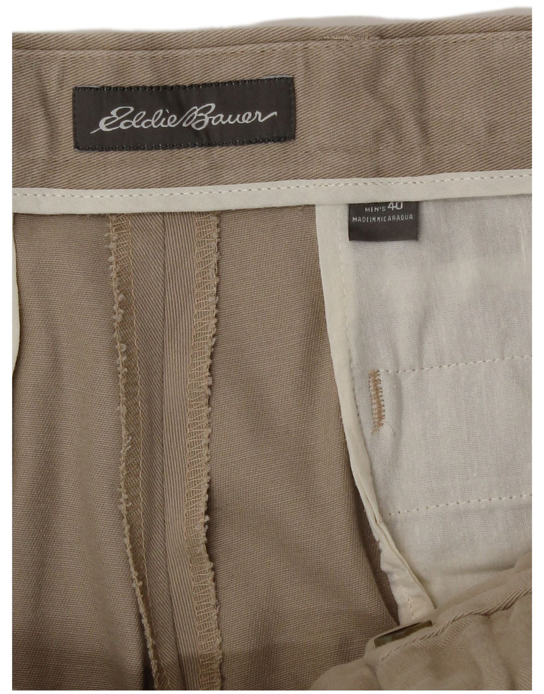 Eddie Bauer Pantalon Chino Droit Homme W40 L30 Beige