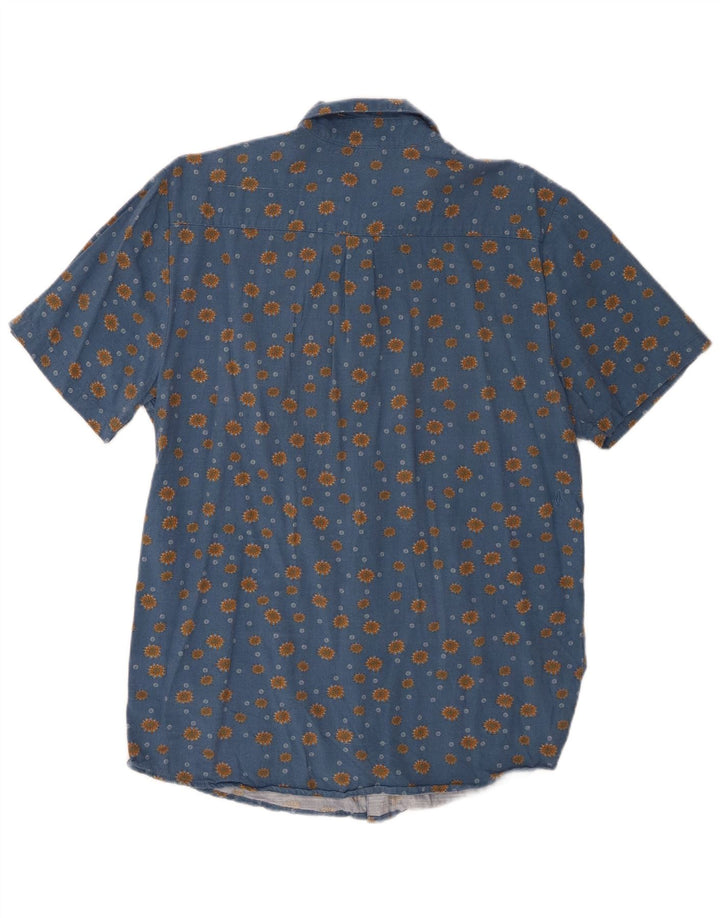 Volcom Chemise à manches courtes pour hommes, coupe moderne, grand coton bleu