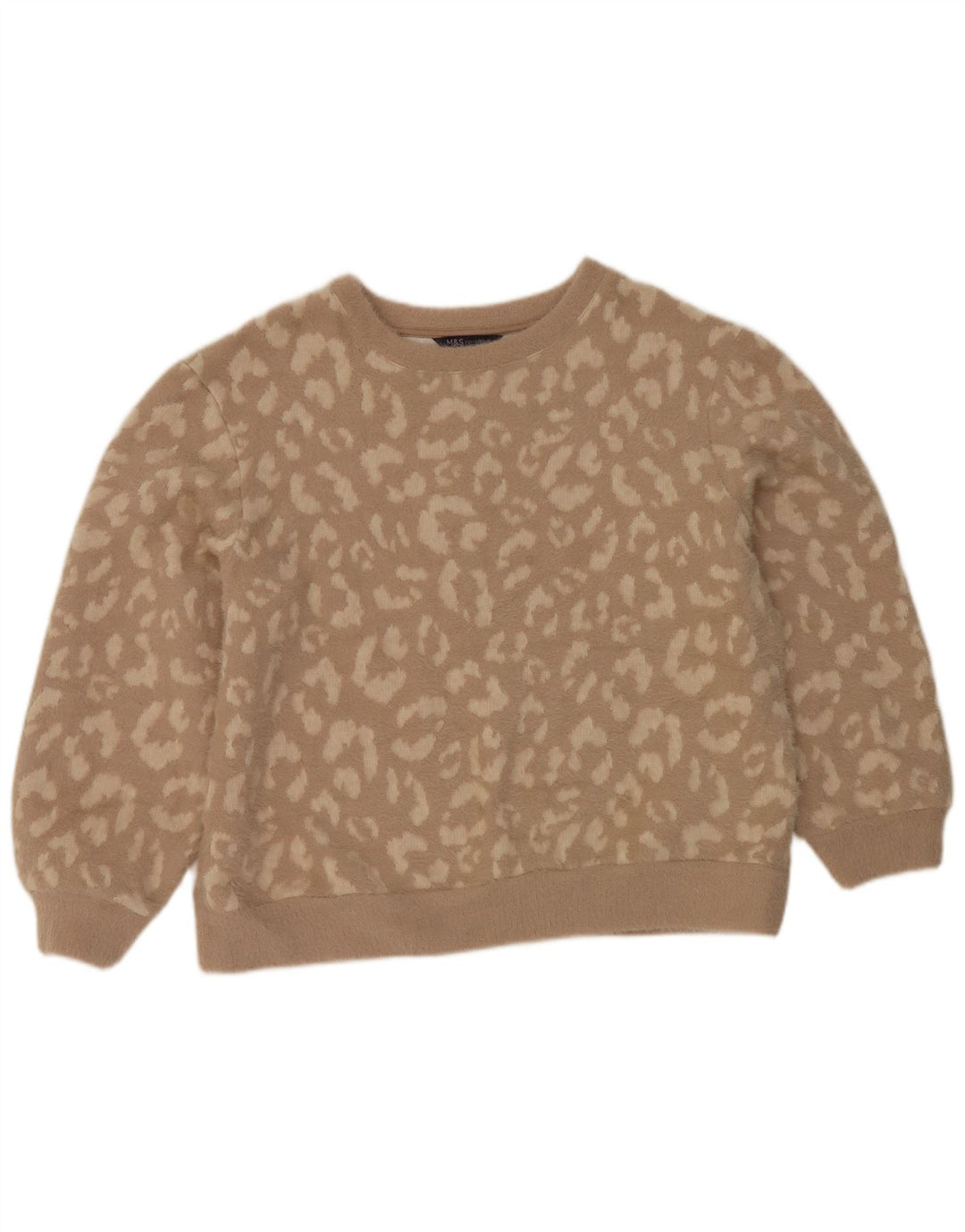 Marks & Spencer Pull à col rond pour femme UK 14 Marron moyen