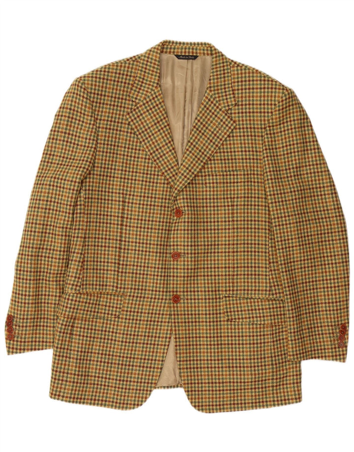 Ermenegildo Zegna Veste Blazer 3 Boutons Homme IT 52 Grand Pied De Poule Beige