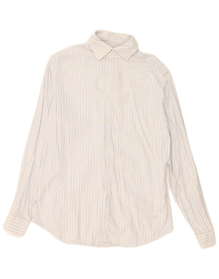 Benetton Chemise Homme Rayé Blanc Moyen