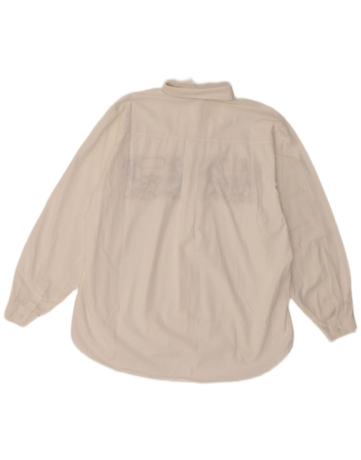 chemise graphique femme vintage UK 14 Grand coton blanc