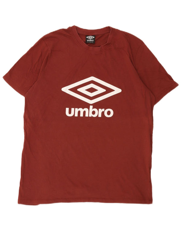 Umbro T-Shirt Graphique Top XL Homme Bordeaux Coton