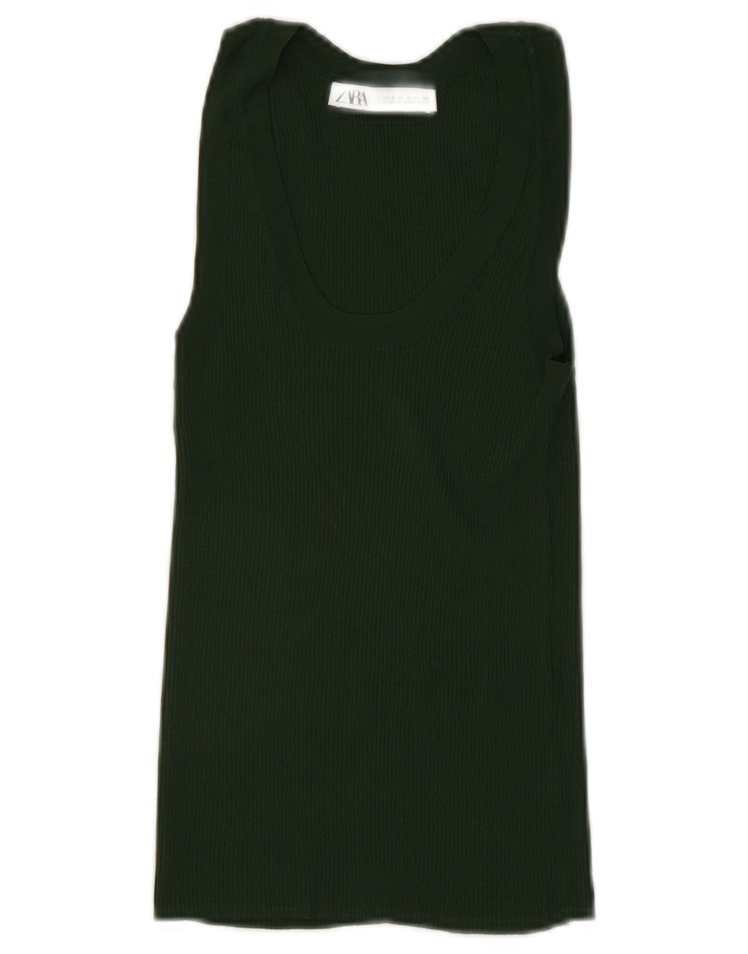 Zara Womens Crop Vest Débardeur UK 8 Petit Vert