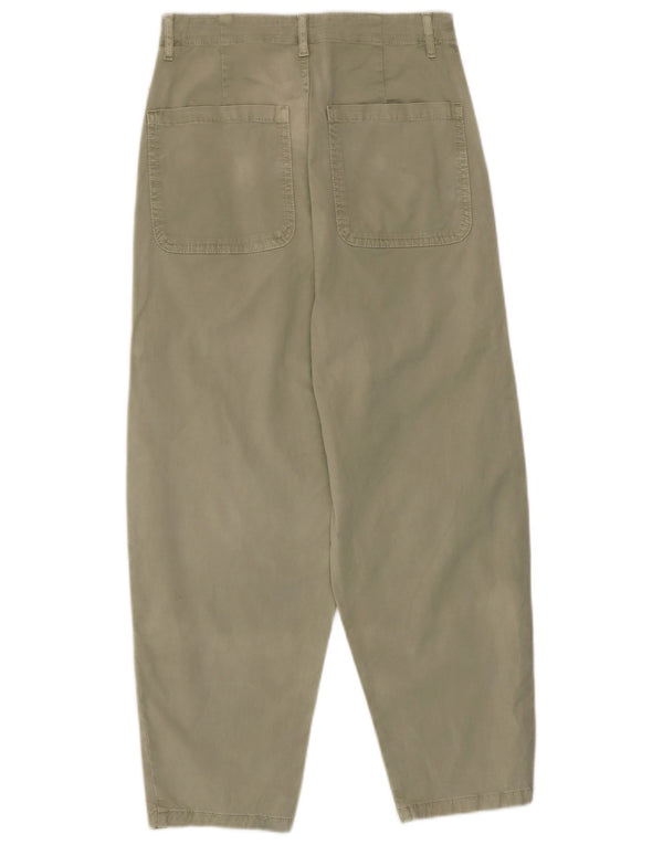 Zara Pantalon cargo taille haute coupe ample pour femme EU 34 XS W24 L24 Kaki