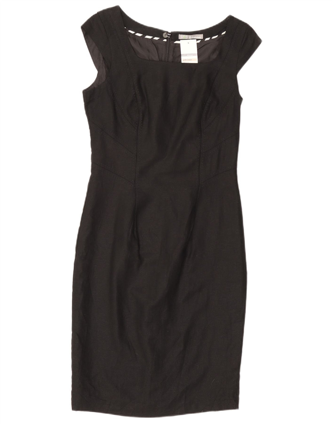 MARKS & SPENCER Robe fourreau pour femme UK 8 Petit Lin Noir