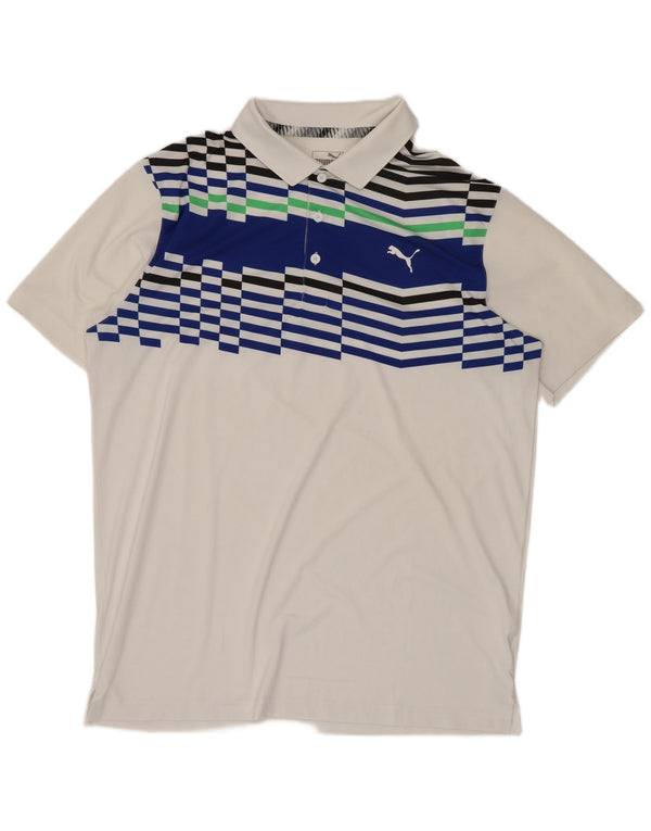 Puma Polo Homme Blanc Medium Colourblock