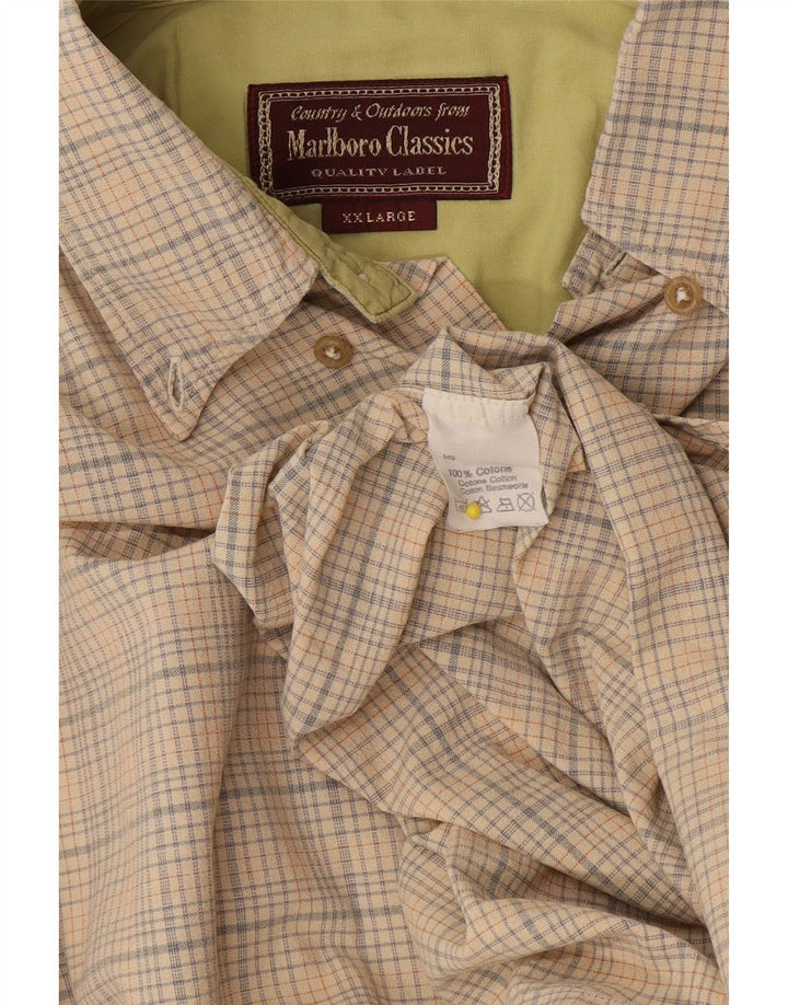Marlboro Classics Chemise Homme 2XL Coton à Carreaux Beige