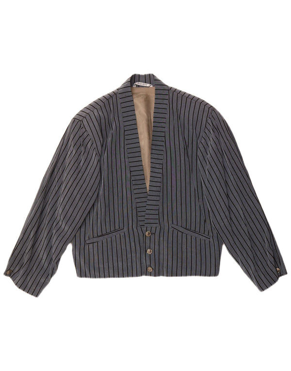 Polbot Veste blazer à 3 boutons pour homme UK 38 Bleu moyen à fines rayures