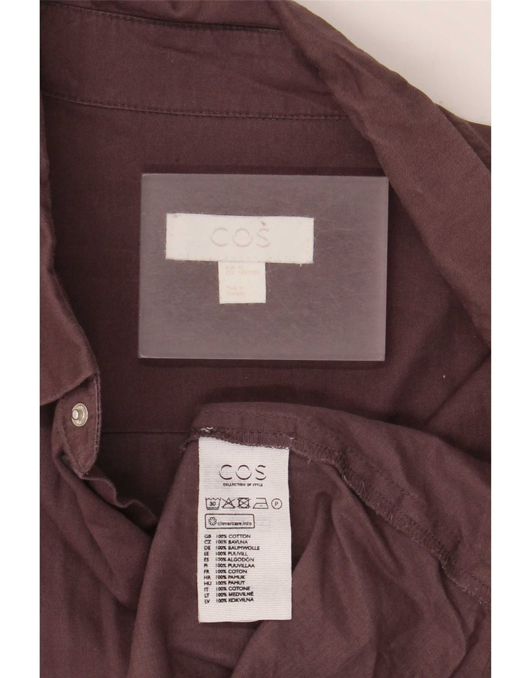 Cos Chemise Homme Taille 43 Grand Coton Marron