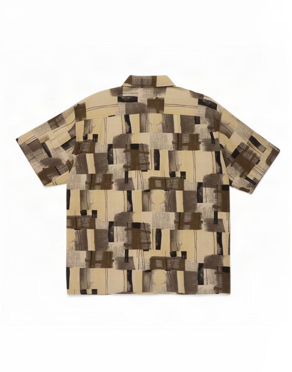 vintage Mens Short Sleeve Shirt Taille 45/46 2XL Multicolore Géométrique
