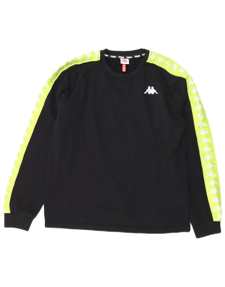 Kappa Sweat-shirt graphique pour homme en coton color block Noir moyen