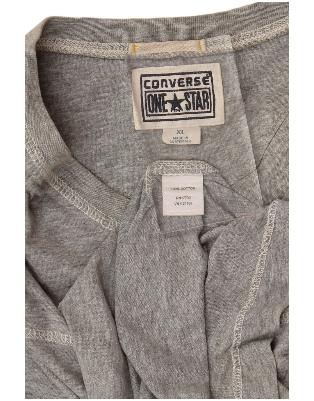 CONVERSE T-Shirt Graphique Homme Top XL Gris Coton