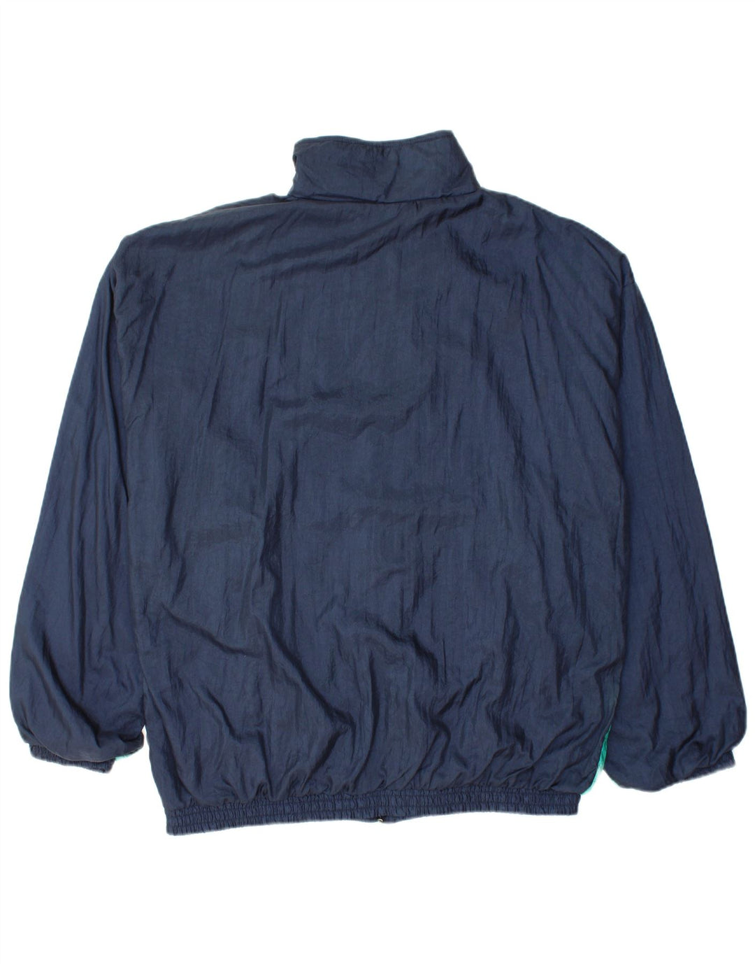 VINTAGE Veste de survêtement pour homme Large Bleu Marine Colourblock Polyamide
