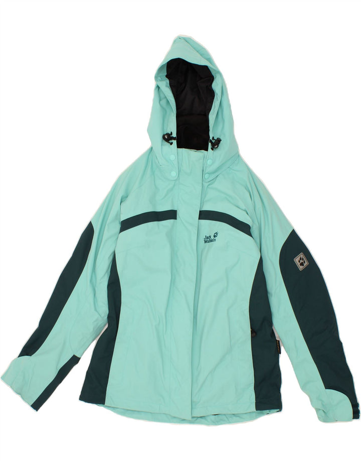 JACK WOLFSKIN Veste coupe-vent à capuche pour femme UK 12/14 Vert moyen