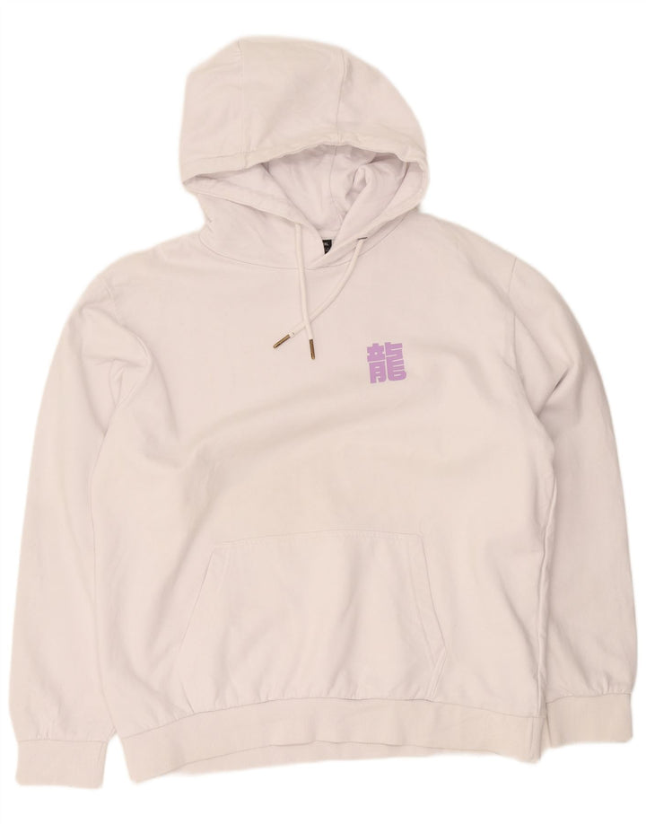 Snipes Pull à capuche graphique pour homme 2XL en coton blanc