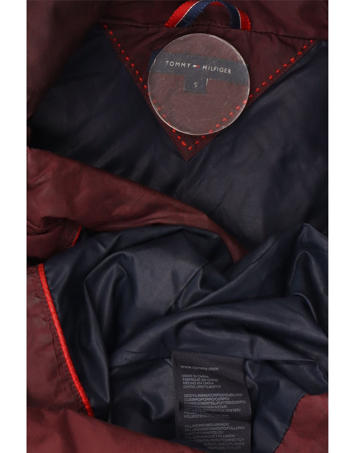 Tommy Hilfiger Veste matelassée à capuche pour femme UK 10 Small Bordeaux Polyester