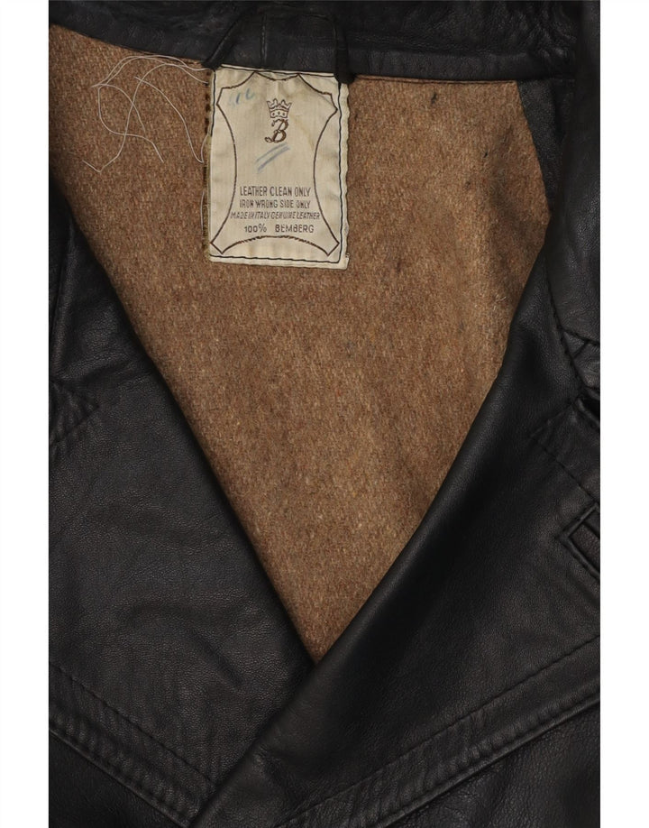 Veste en cuir homme vintage UK 38 Cuir noir moyen