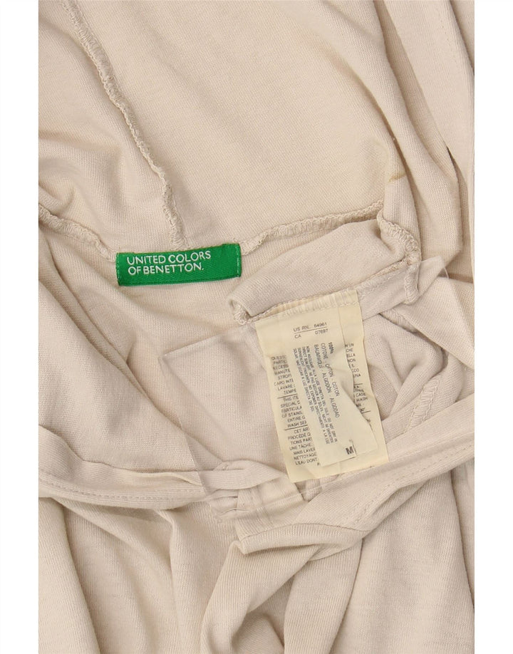 Benetton T-Shirt À Capuche Haut Moyen Blanc Cassé Coton Homme