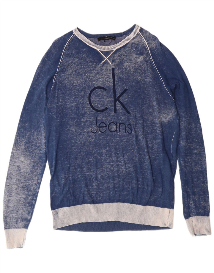 CALVIN KLEIN JEANS Pull col bateau pour homme Bleu Tie Dye