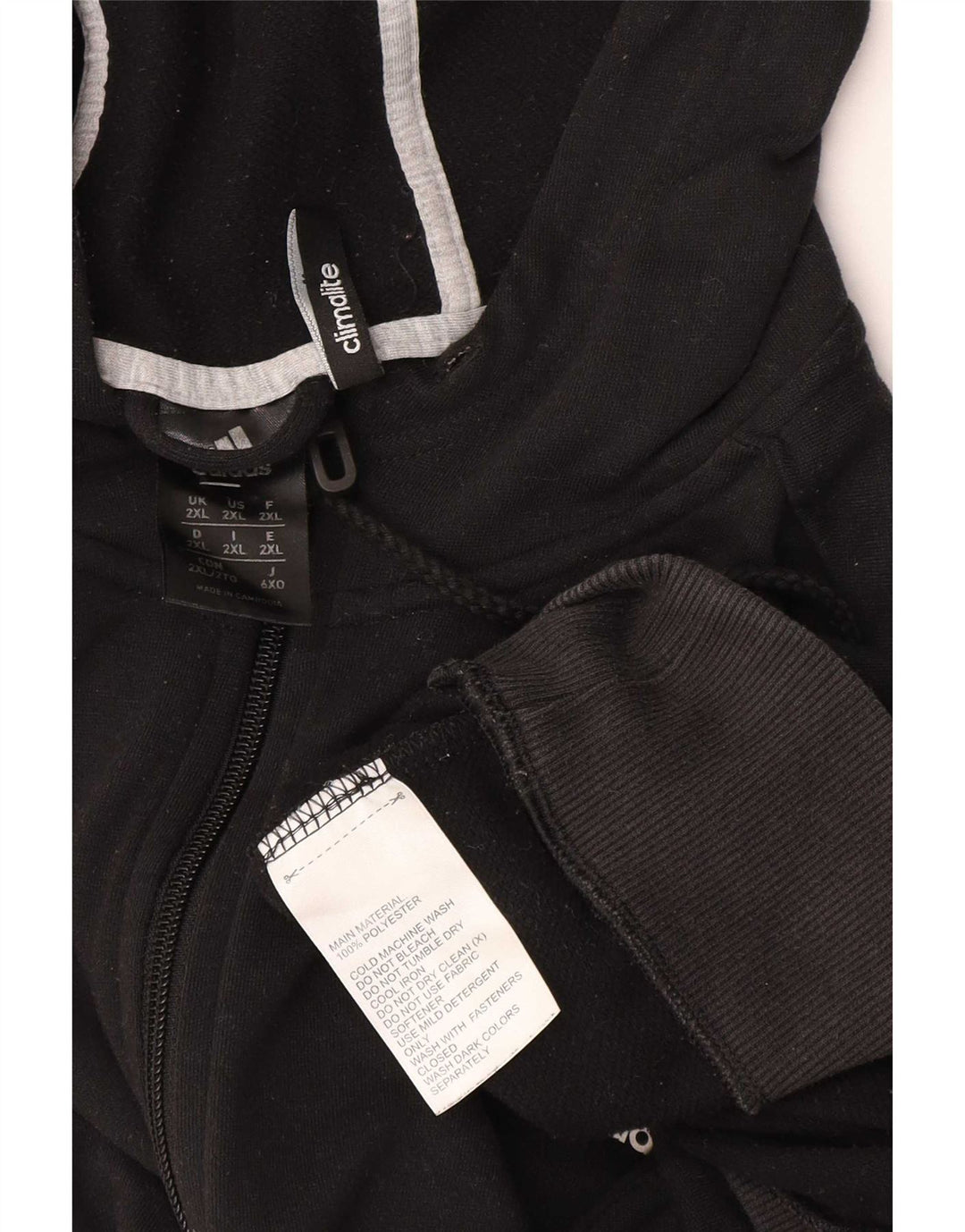 Adidas Pull à capuche zippé Climalite pour homme 2XL Noir Polyester