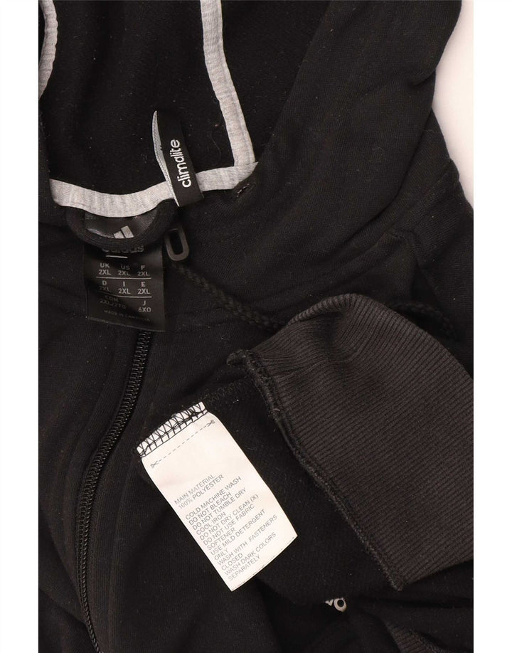 Adidas Pull à capuche zippé Climalite pour homme 2XL Noir Polyester