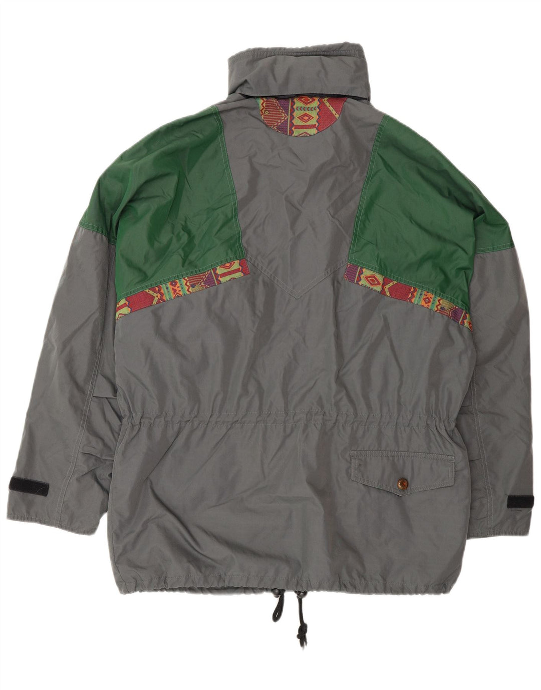 veste utilitaire à capuche vintage pour hommes UK 38 Polyester colorblock gris moyen