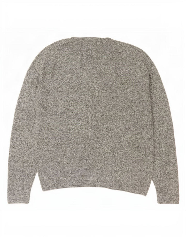 Zara Pull ras du cou pour homme, grand, gris moucheté