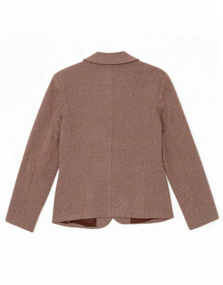 Benetton Veste Blazer 3 Boutons Femme IT 42 Laine Marron Moyen