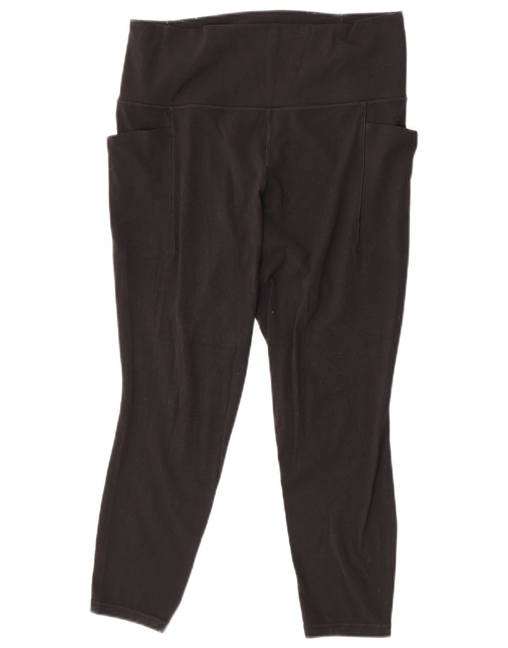Legging Capri Athleta pour femme UK 16 Large Noir Nylon