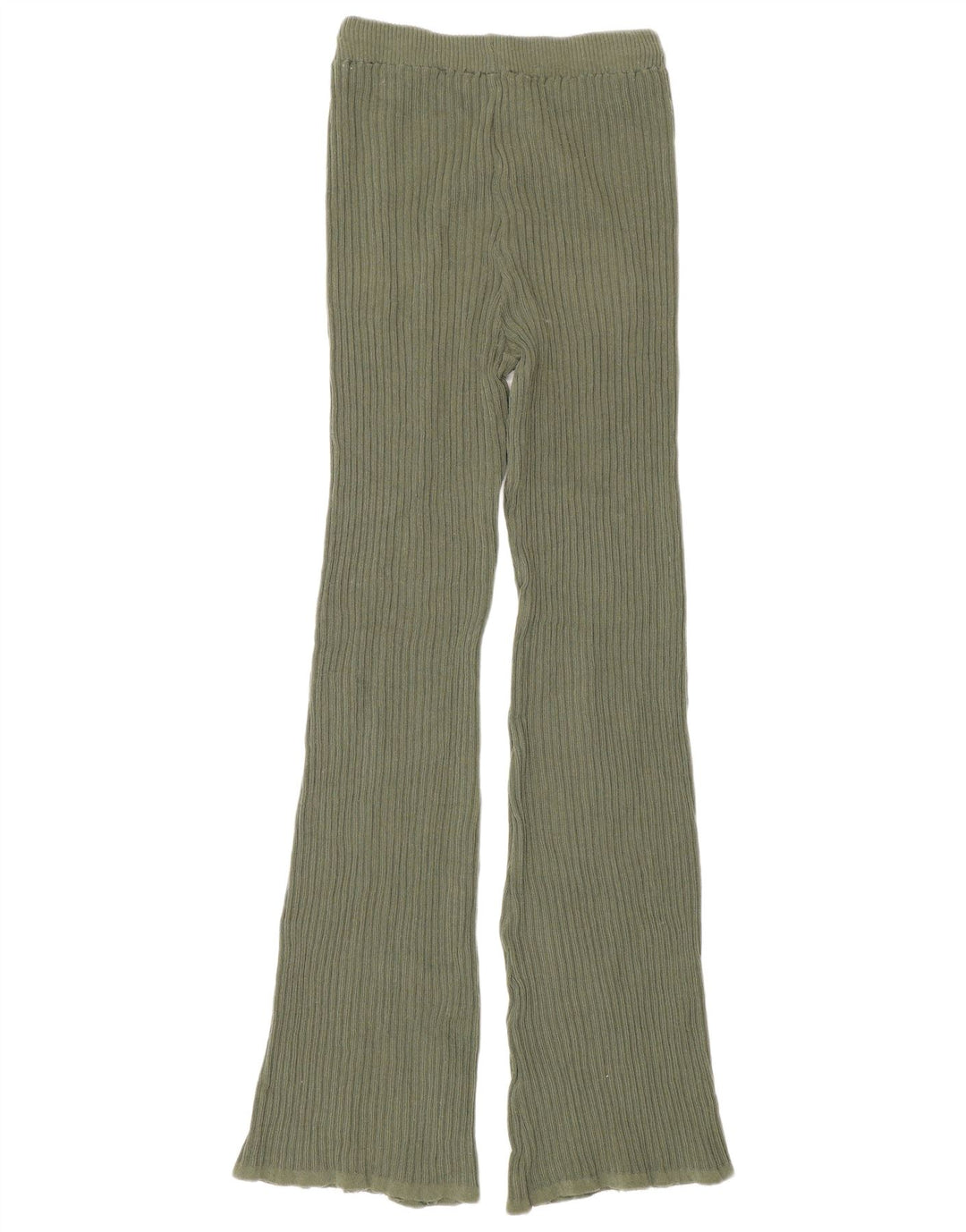 Zara Leggings évasés en tricot pour femme UK 12 Polyester vert moyen