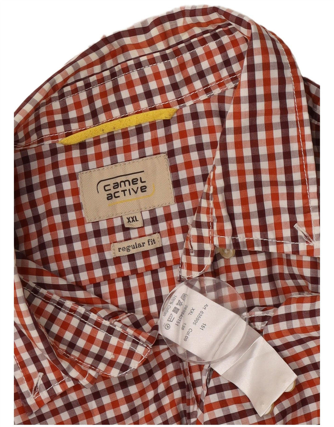 Camel Active Chemise à manches courtes pour homme Coupe régulière 2XL Rouge Vichy Coton