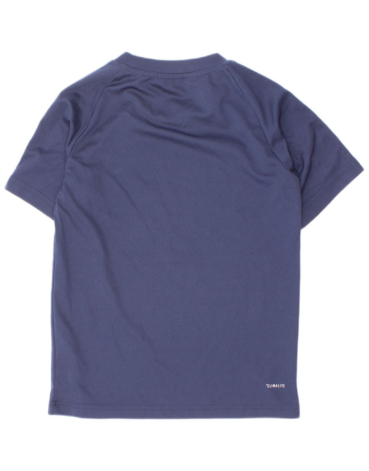 Adidas Garçon Climalite T-Shirt Top 7-8 ans Bleu Marine Polyester