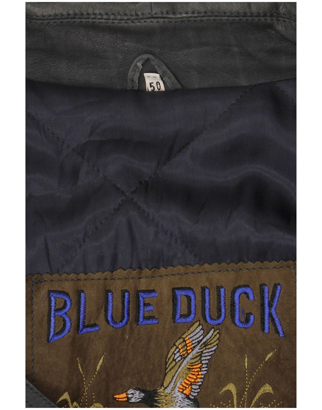 Blue Duck Manteau en cuir pour homme IT 50 Large Bleu marine