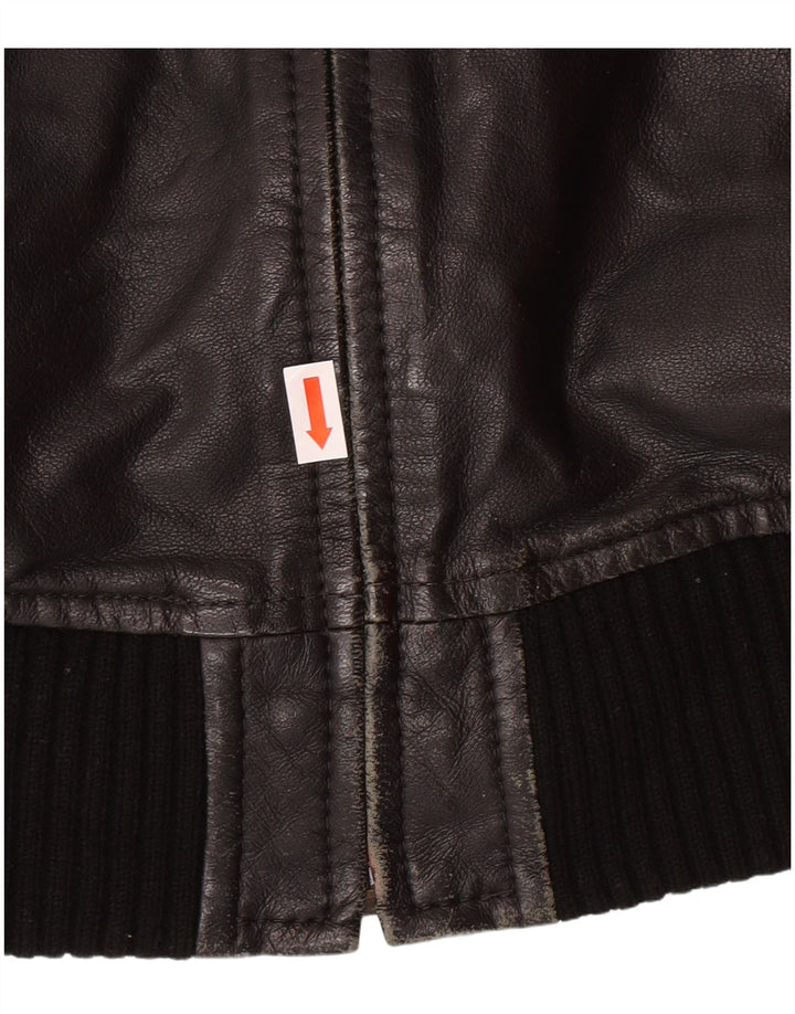 XDYE Veste en cuir pour femme UK 10 Petit motard en cuir noir