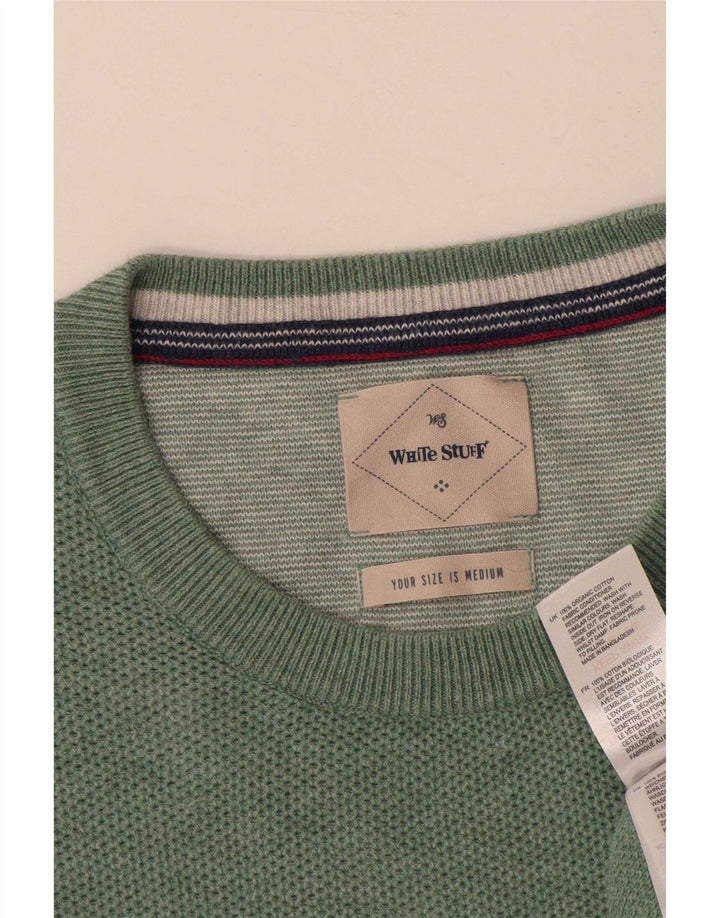 White Stuff Pull Col Ras du Cou Homme Vert Moyen Coton