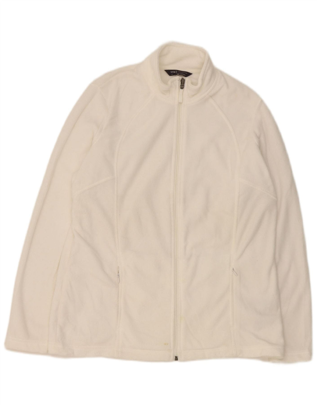 Marks & Spencer Veste polaire pour femme UK 16 Large Blanc Polyester