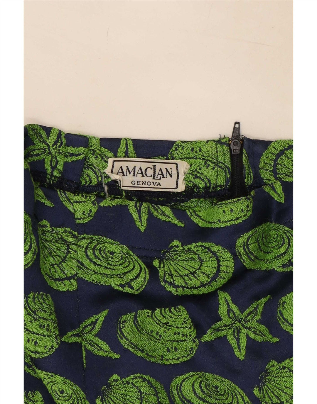 vintage Femmes Motif Abstrait Jupe Crayon Moyen W28 Bleu Marine
