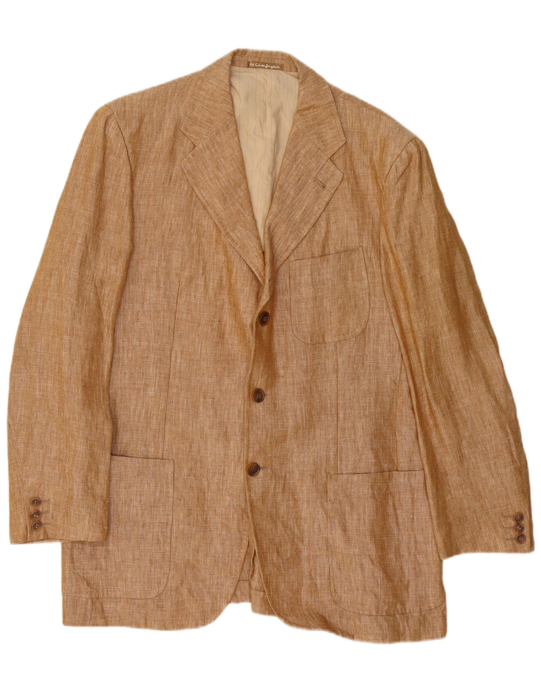 El Corte Ingles Veste blazer à 3 boutons pour homme IT 50 Grand lin marron