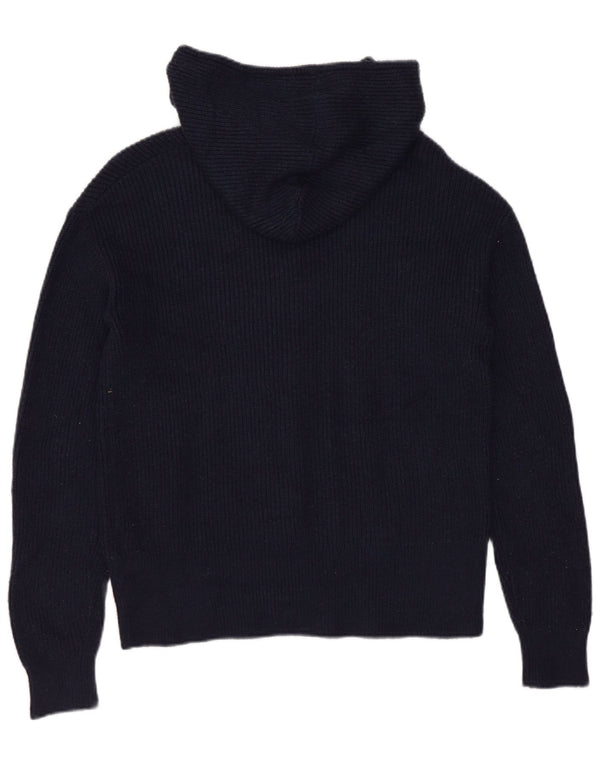 Marks & Spencer Pull cardigan à capuche court pour femme UK 10 Small Bleu marine