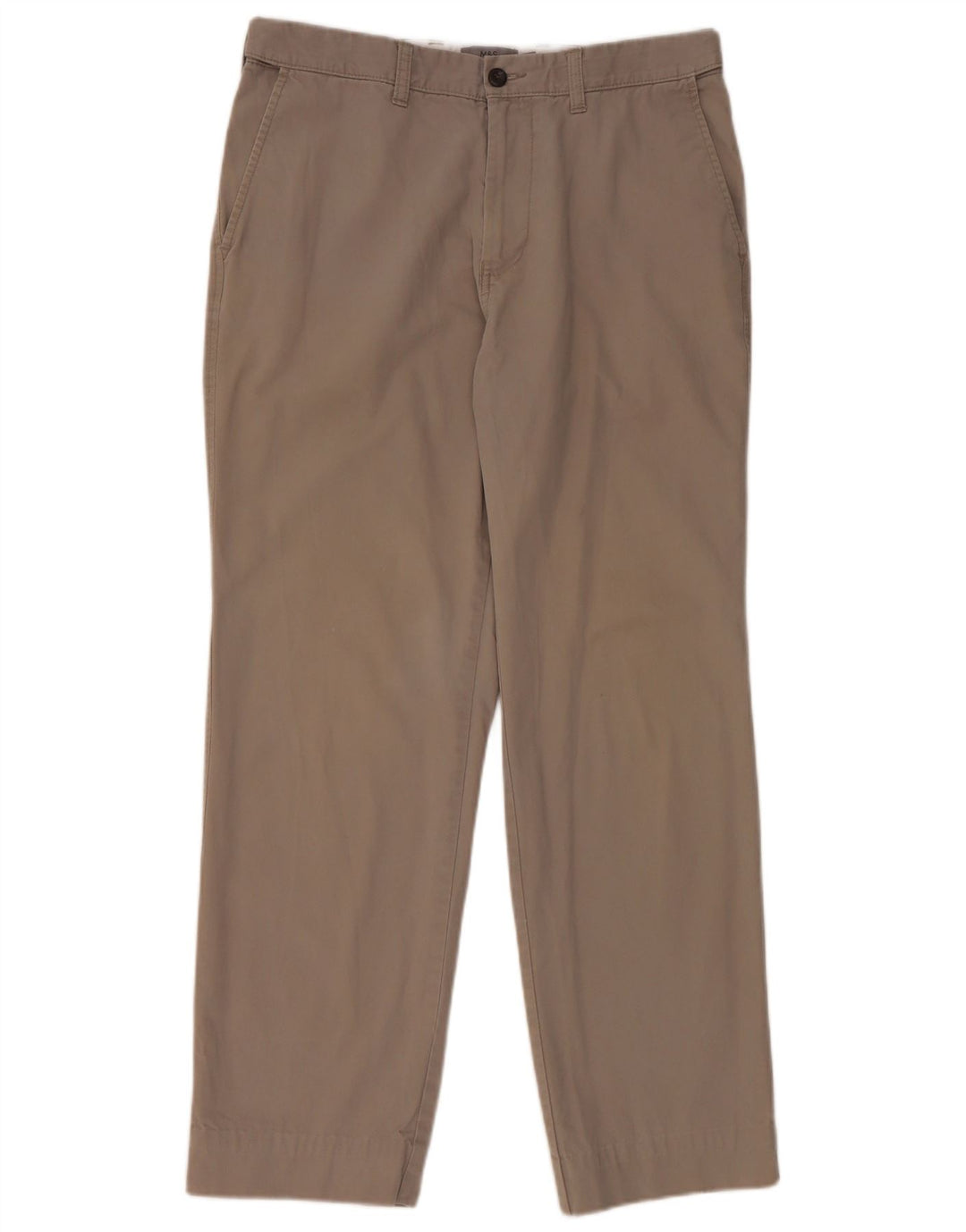 Marks & Spencer Pantalon Chino Regular Femme W34 L29 Gris Coton