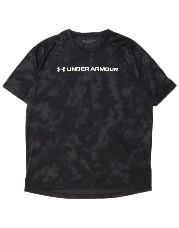 Under Armour Heat Gear Graphic T-Shirt Top XL Noir Tie Dye Polyester
