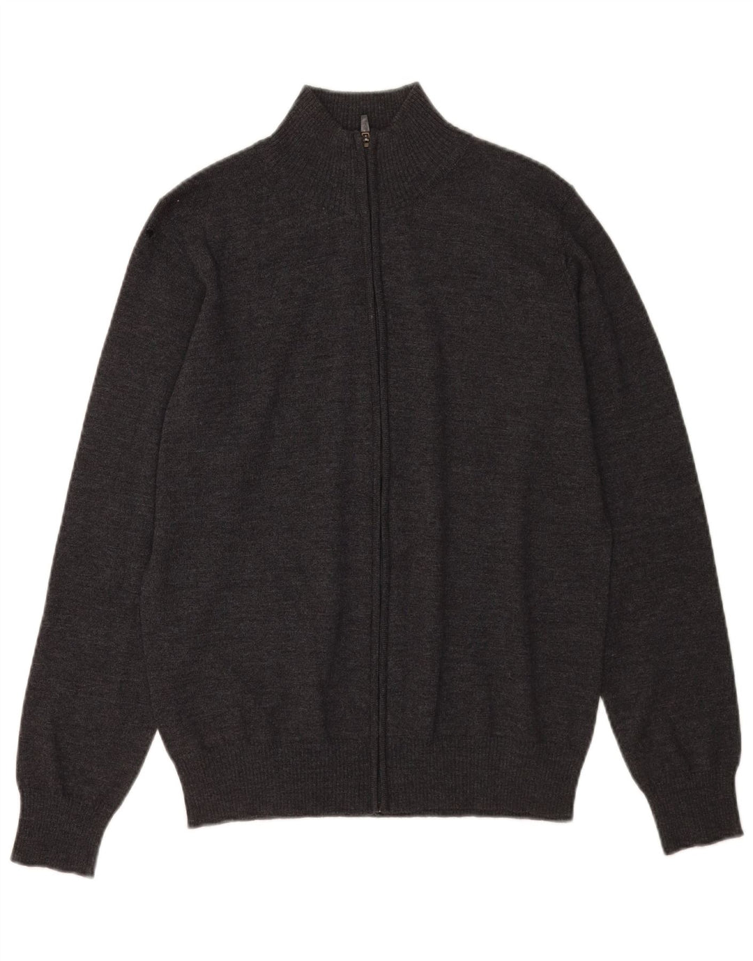 Zara Homme Pull Cardigan Gris Moyen Laine