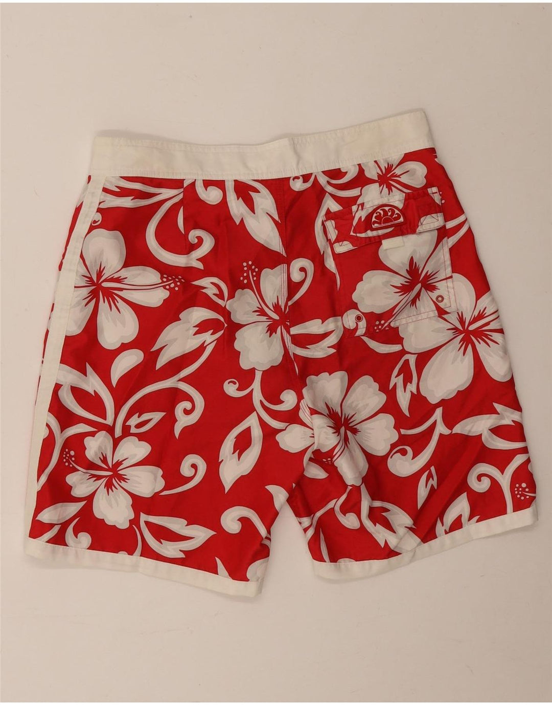 Sundek Short de bain pour homme en polyester floral rouge moyen