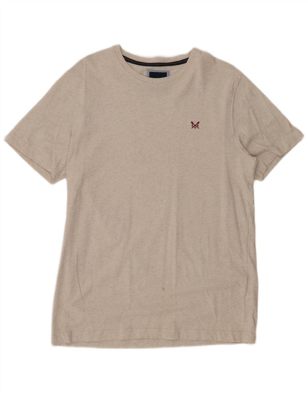 CREW CLOTHING T-Shirt Homme Haut Large Blanc Moucheté