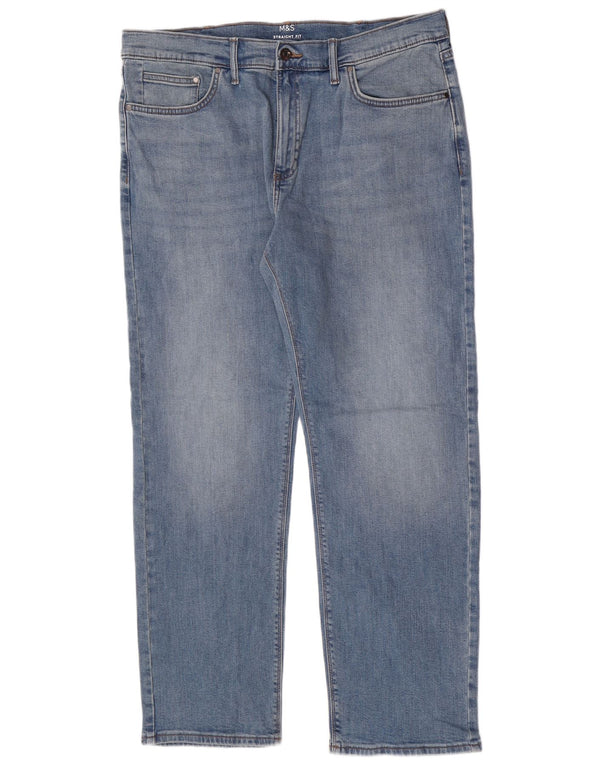 Marks & Spencer Jean court droit homme W36 L29 bleu coton