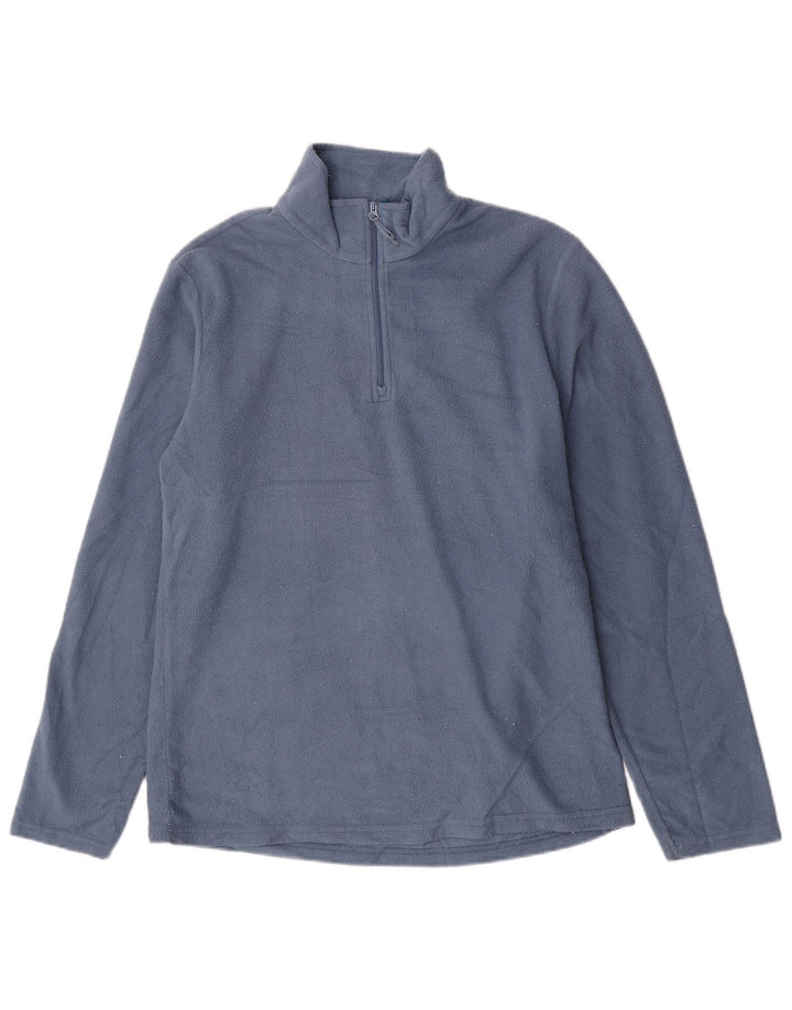 Mountain Warehouse Pull polaire à col zippé pour homme en polyester bleu moyen