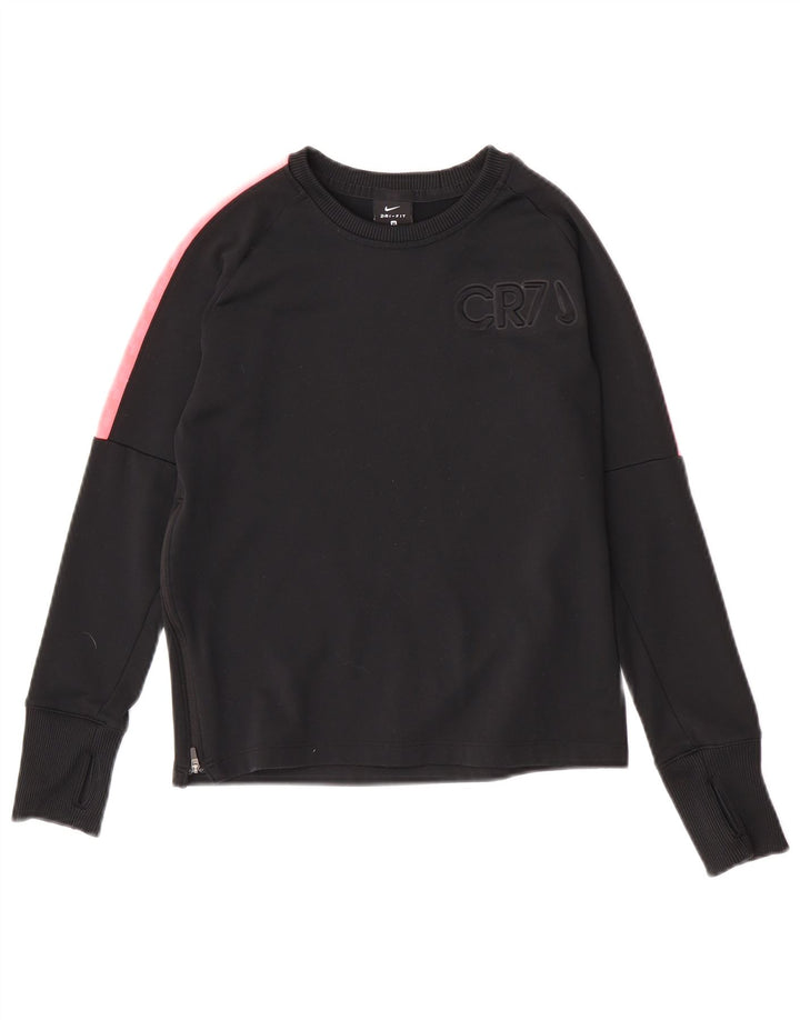 Nike Garçon Dri Fit Graphic Sweatshirt Jumper 10-11 ans Noir Moyen