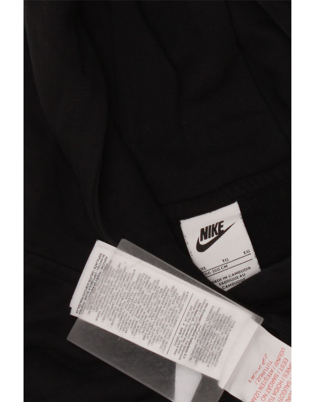 NIKE Pull à capuche court graphique pour fille 13-14 ans XL Noir Coton
