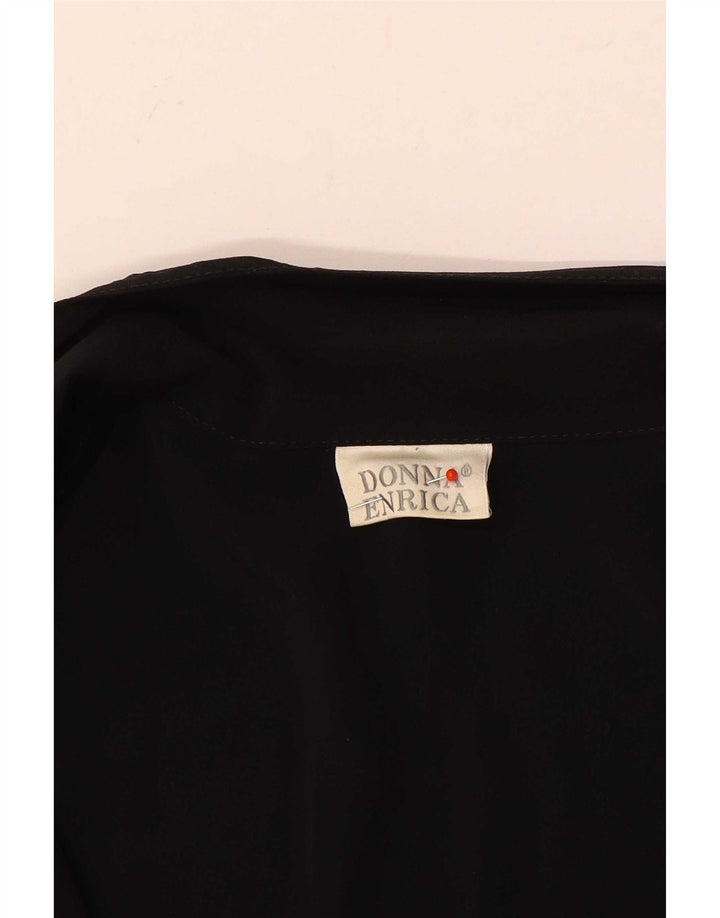 Donna Enrica Veste blazer à 2 boutons pour femme UK 16 Large Noir
